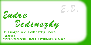 endre dedinszky business card